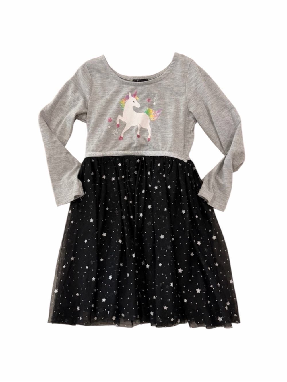 Pink & Violet Gray & Black Unicorn Tulle Dress - Size 5